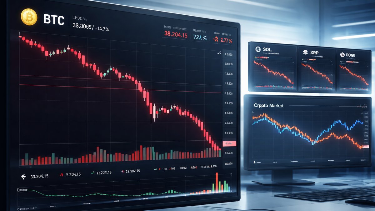 Investitor promatra pad kripto i dioničkog portfelja