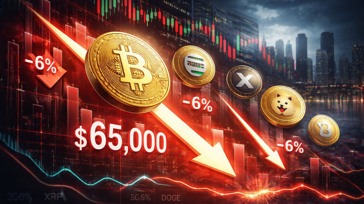 Crveni grafikon prikazuje nagli pad cijena kriptovaluta na tržištu