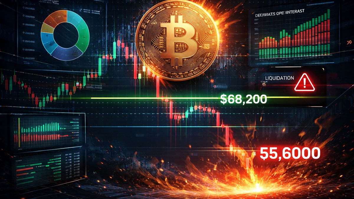 Graf Bitcoina pokazuje upozoravajući trend i mogući pad prema 56.000 dolara