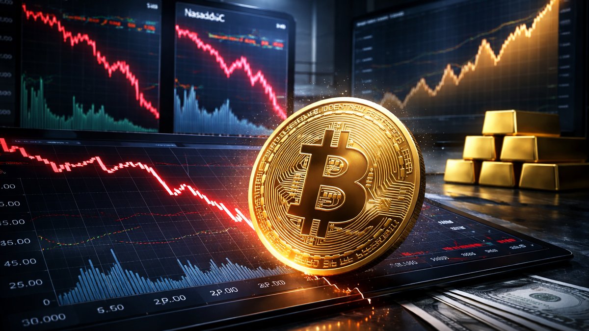 Dijagram korelacije Bitcoina, dionica i zlata