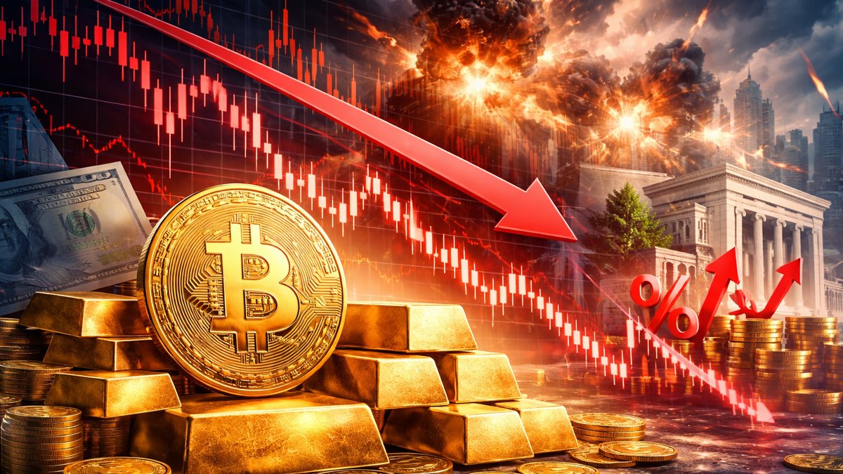 Graf koji prikazuje pad Bitcoina uz rast cijene zlata