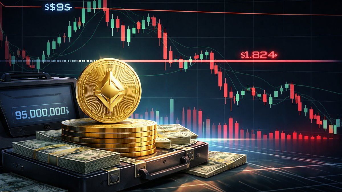 Graf pada Ethereuma uz vijest o BitMine kupnji 93 milijuna dolara