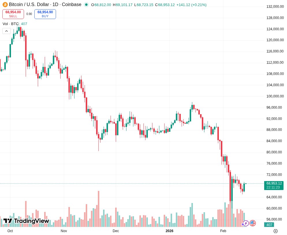 TradingView graf za BTC