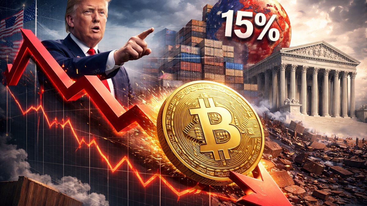 grafikon naglog pada cijene bitcoina uz vijest o novim carinama