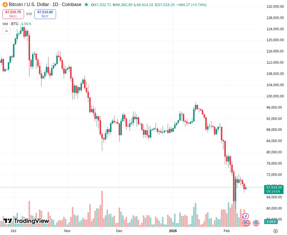 TradingView graf za BTC
