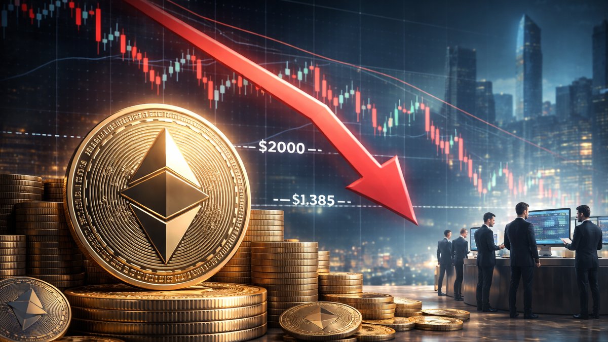 Graf cijene Ethereuma ispod 2.000 dolara uz rast institucionalne kupnje