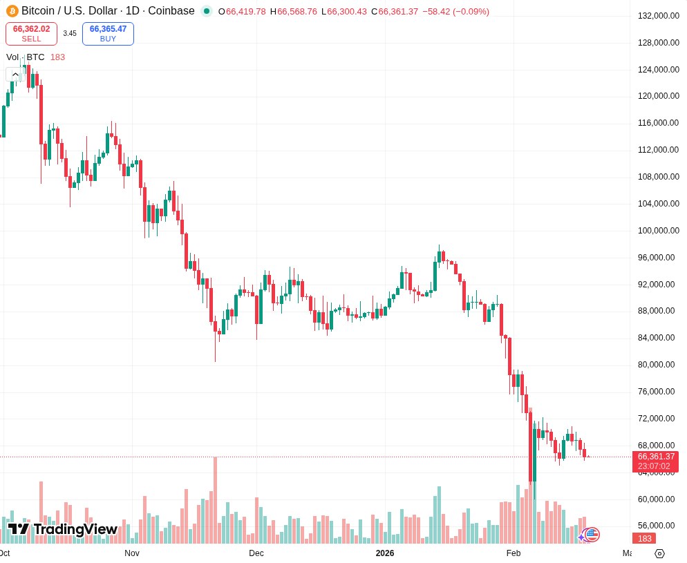 TradingView graf za BTC
