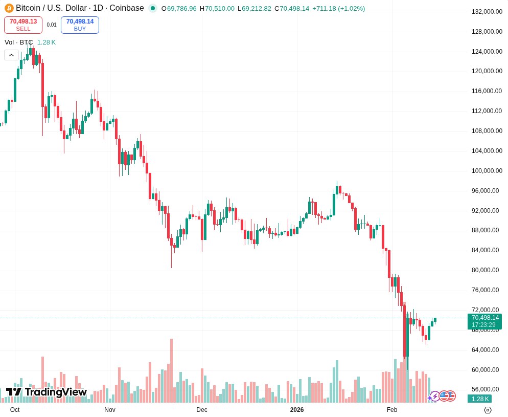 TradingView graf za BTC