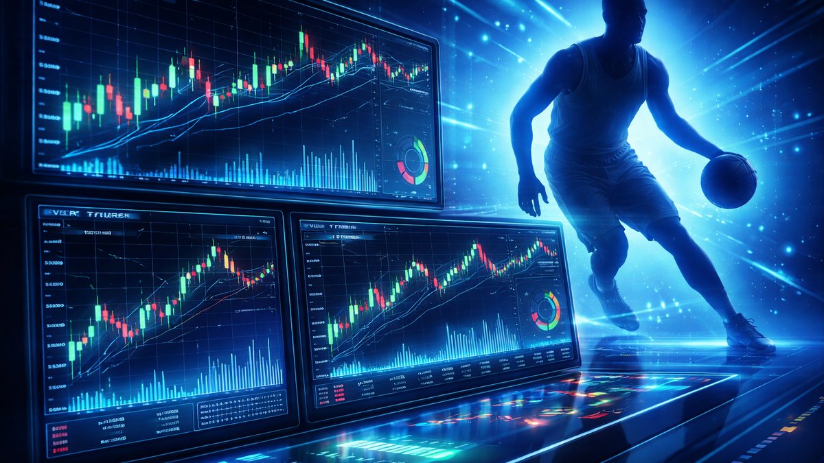 Digitalna ilustracija tržišta event futures ugovora vezanih uz NBA