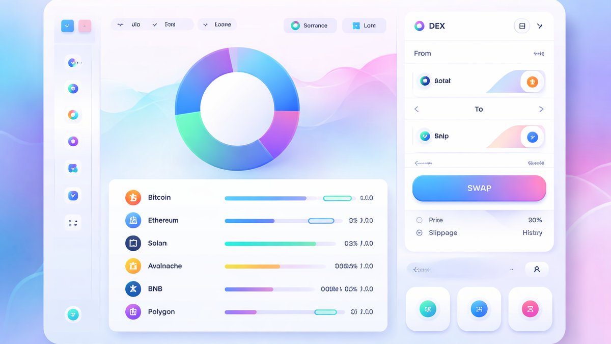 Multi-chain kripto portfelj povezan s DEX trgovinom