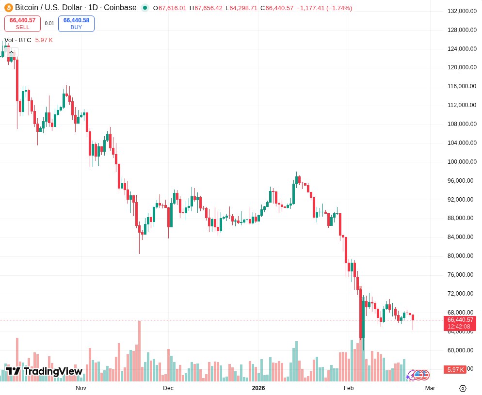 TradingView graf za BTC