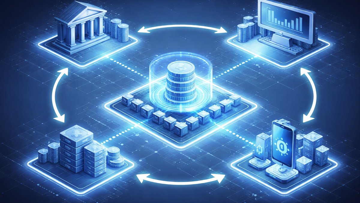 Dijagram tokova između tokeniziranog ETF-a, blockchaina i banaka