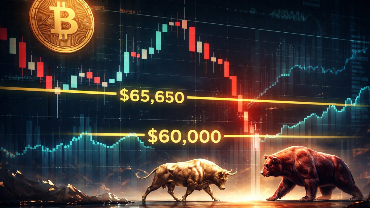 Grafikon cijene Bitcoina prikazuje pad prema važnoj podršci