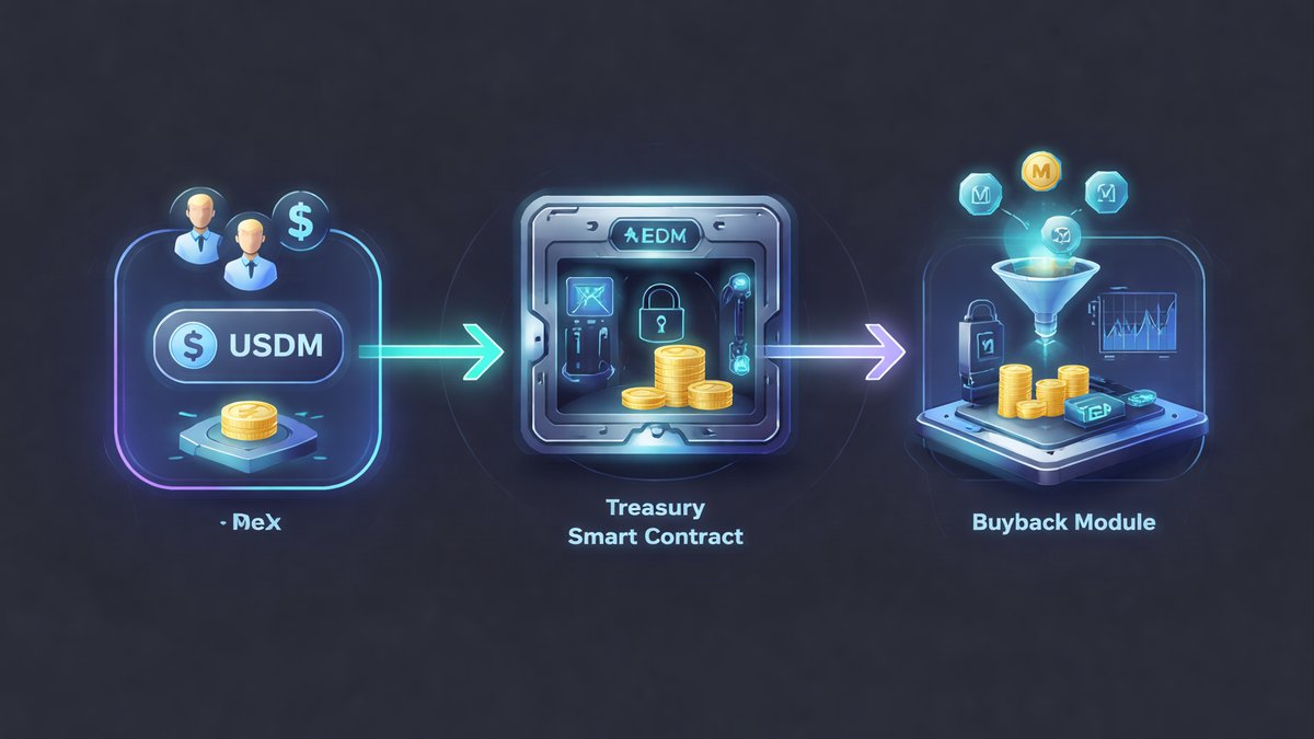 Dijagram protoka prihoda od USDM-a prema otkupu MEGA tokena
