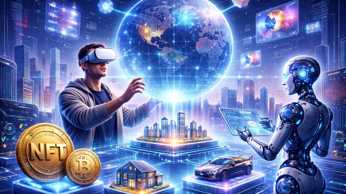 Mladi ljudi koriste VR naočale u digitalnom virtualnom okruženju budućnosti