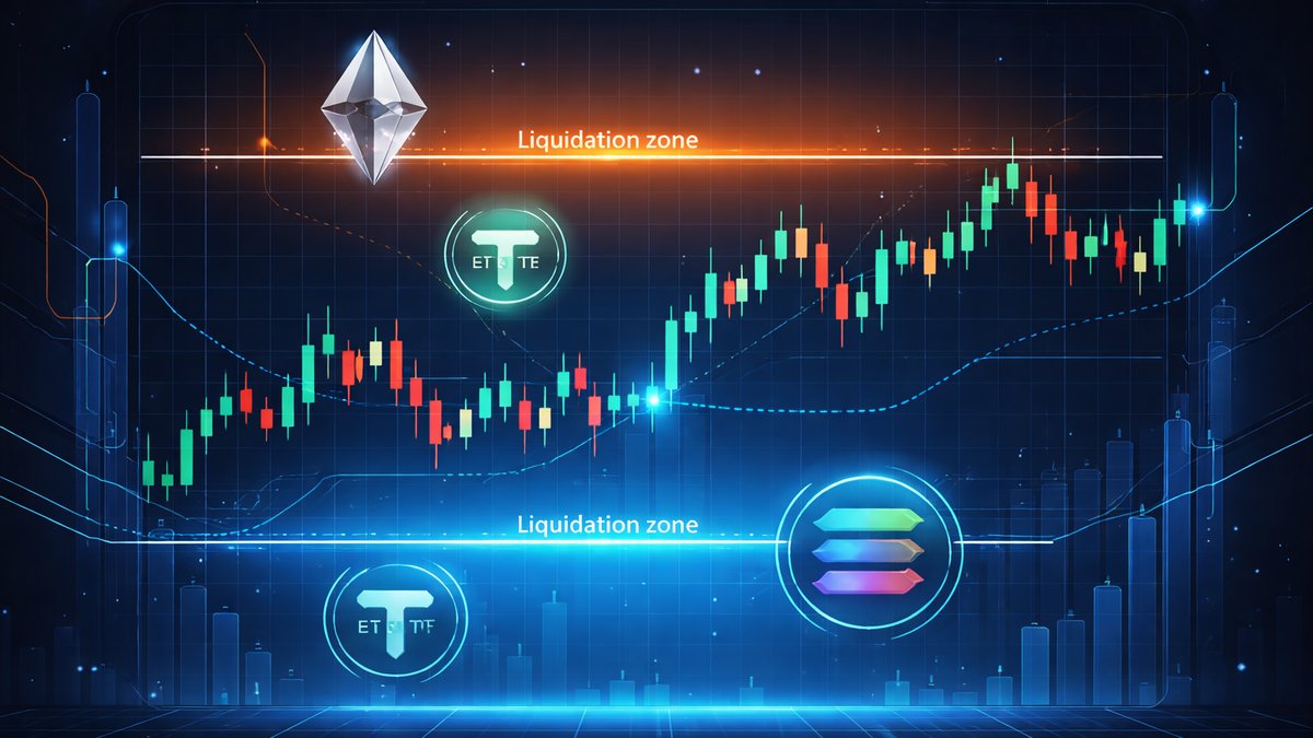 Dijagram volatilnosti altcoina i zona likvidacija