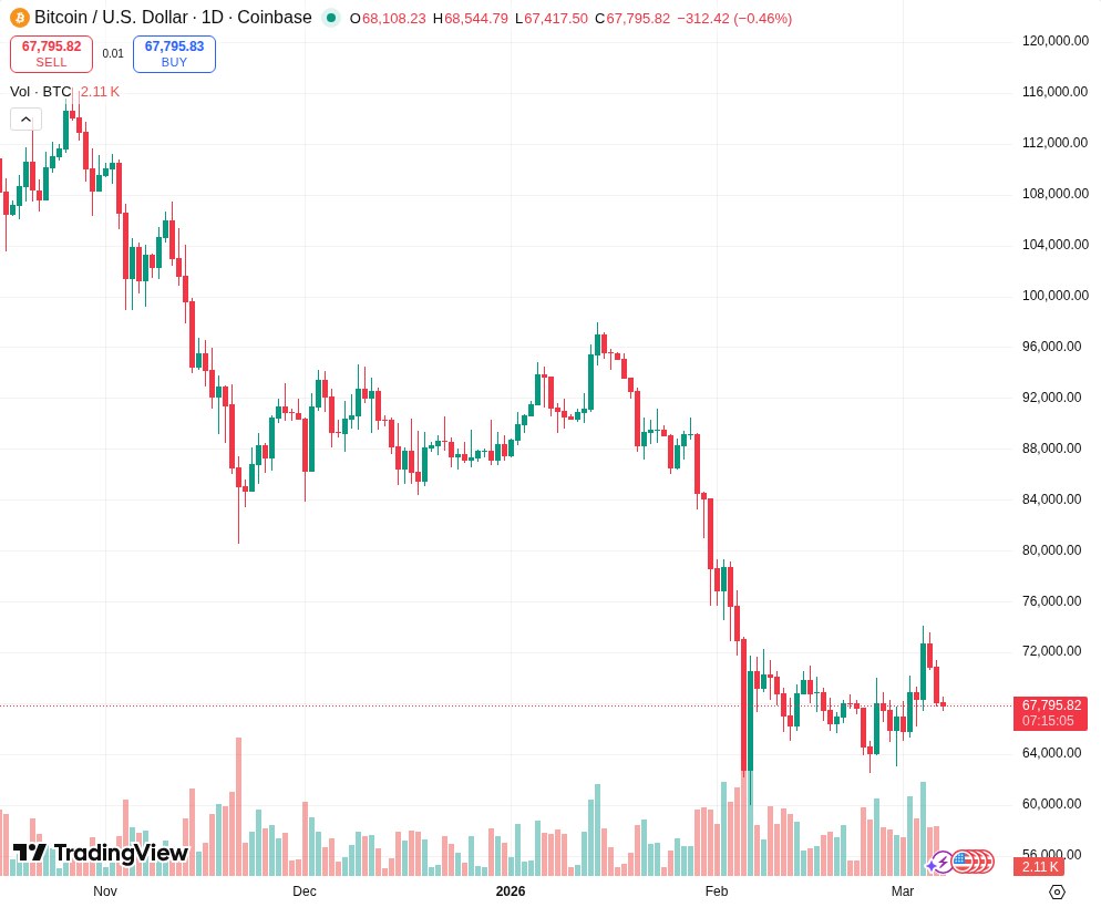 TradingView graf za BTC
