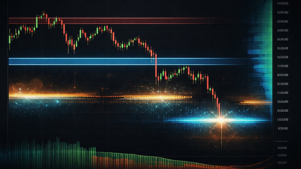 Trader analizira Bitcoin liquidation mapu