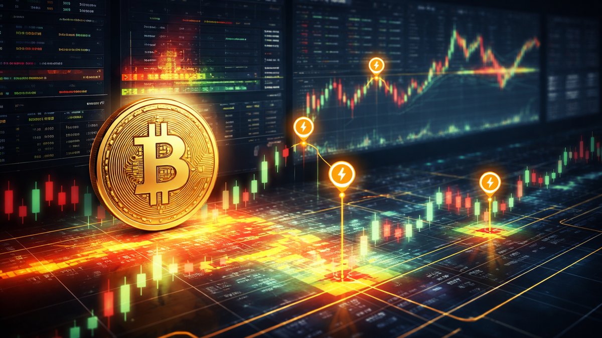 Grafikon likvidacija Bitcoina s označenim ključnim cjenovnim zonama