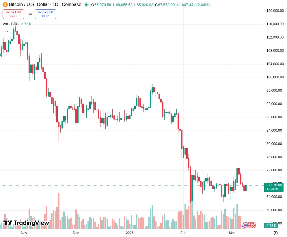 TradingView graf za BTC