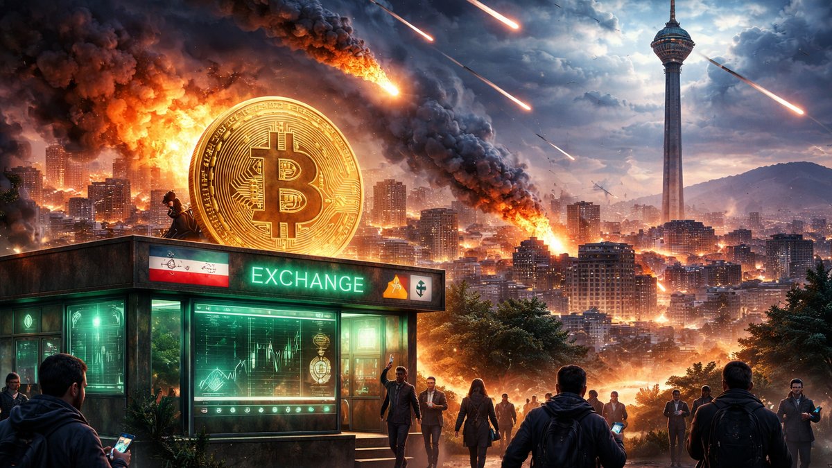 Mladi Iranac na mobitelu prati rast cijene bitcoina u ratu