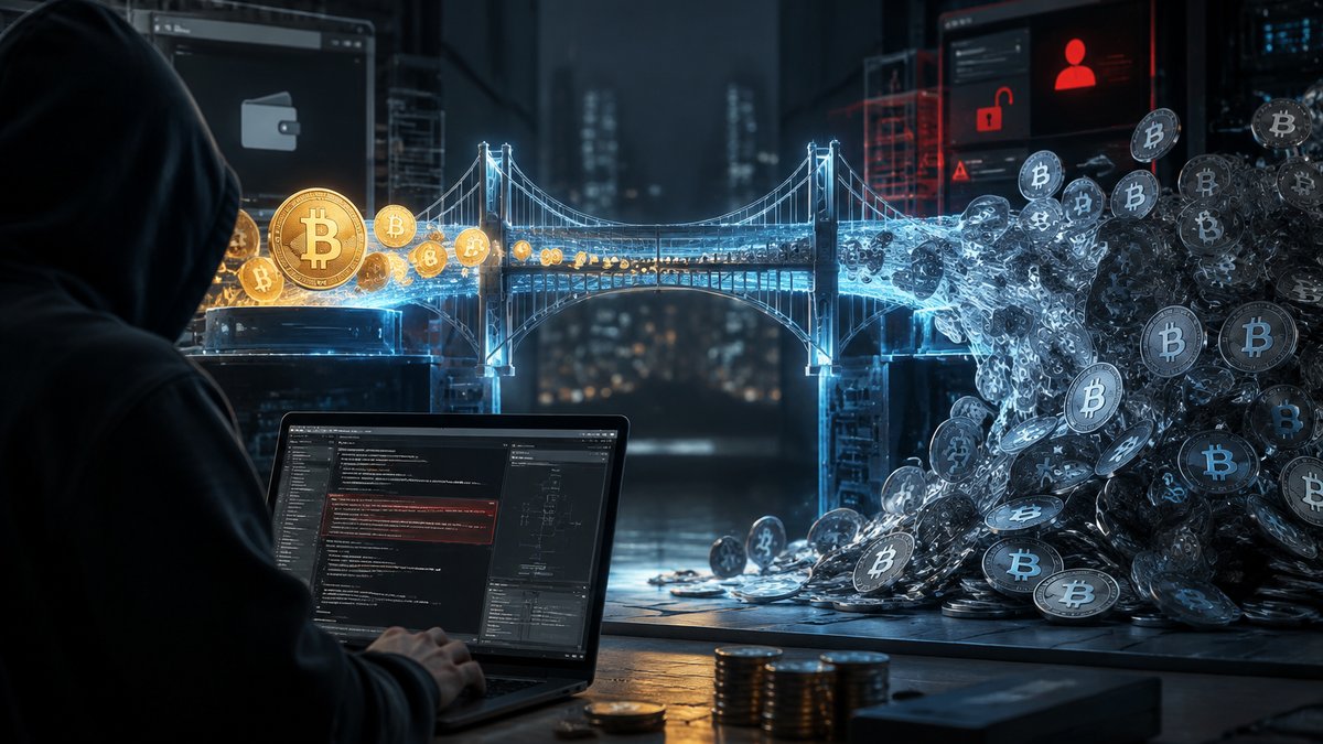 Vizualizacija hakerskog napada na DeFi most i lažno stvaranje Bitcoina